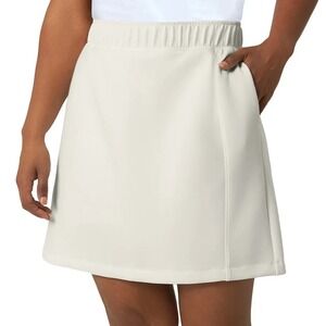 Mondetta Womens White High Rise Pull-On Walking Skort Size Large Athleisure